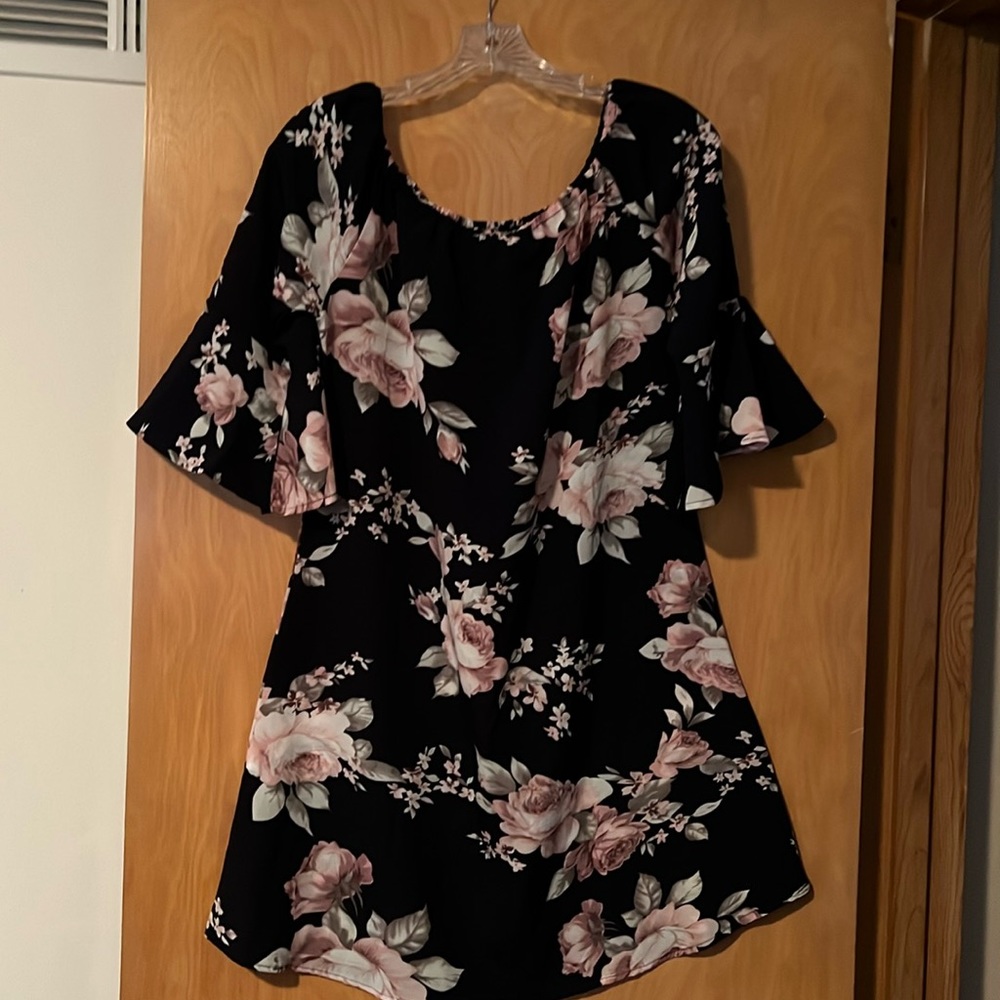 Black floral dress